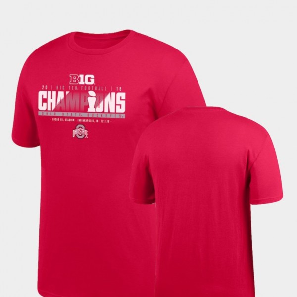 Ohio State Buckeyes Men's Champions Locker Room Big & Tall 2018 Big Ten Scarlet College Football T-Shirt 2404ENPZ6